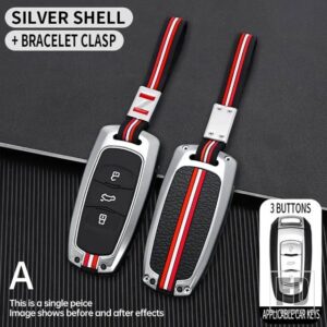 吉リーアトラス COOLRAY BOYUE アイコンプロトン X70 EMGRAND X7 X1 X3 X6 S1 GS GL 3ボタン金属キーカバー FOB ケースシェル - silver- chain