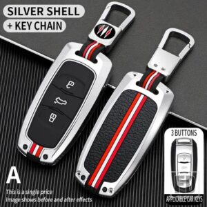 吉リーアトラス COOLRAY BOYUE アイコンプロトン X70 EMGRAND X7 X1 X3 X6 S1 GS GL 3ボタン金属キーカバー FOB ケースシェル - silver- ring
