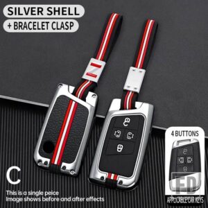 VW ティグアン MK2 MAGOTAN GTE パサート B8 CC VILORAN シュコダ SUPERB A7 金属キーカバー FOB ケースシェル - 4 bt-silver-chian