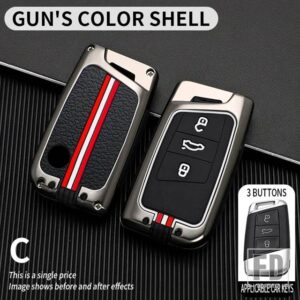 VW ティグアン MK2 MAGOTAN GTE パサート B8 CC VILORAN シュコダ SUPERB A7 金属キーカバー FOB ケースシェル - 3BT-gun-shell