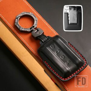 キーフォブキーホルダータンク 300 500 革キーフォブケースカバーアクセサリー 4ボタン - Black