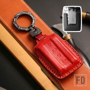 キーフォブキーホルダータンク 300 500 革キーフォブケースカバーアクセサリー 4ボタン - Red