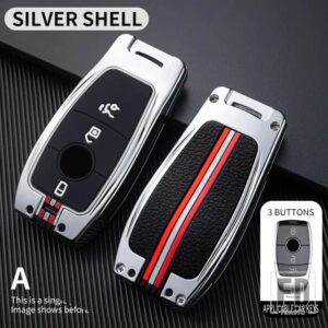 メルセデスベンツ A C E S G クラス GLC CLE CLA GLB GLS W177 W205 W213 W222 X167 AMG 3 4ボタン 金属キーカバー FOB ケースシェル - 3BT-silver-shell
