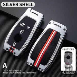 メルセデスベンツ A C E S G クラス GLC CLE CLA GLB GLS W177 W205 W213 W222 X167 AMG 3 4ボタン 金属キーカバー FOB ケースシェル - 4BT-silver-shell