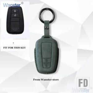 トヨタ 2/3/4ボタン 革キーケースカバーアクセサリー RAV4 カローラカムリ CHR PRADO150 アバロンプリウス 2019-22 - B-dark green-kou