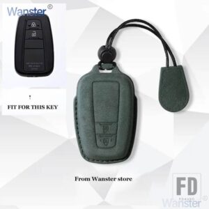トヨタ 2/3/4ボタン 革キーケースカバーアクセサリー RAV4 カローラカムリ CHR PRADO150 アバロンプリウス 2019-22 - B-dark green-sheng