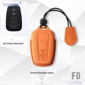 トヨタ 2/3/4ボタン 革キーケースカバーアクセサリー RAV4 カローラカムリ CHR PRADO150 アバロンプリウス 2019-22 - B-orange-sheng