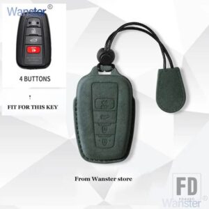 トヨタ 2/3/4ボタン 革キーケースカバーアクセサリー RAV4 カローラカムリ CHR PRADO150 アバロンプリウス 2019-22 - F-dark green-sheng