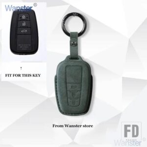トヨタ 2/3/4ボタン 革キーケースカバーアクセサリー RAV4 カローラカムリ CHR PRADO150 アバロンプリウス 2019-22 - A-dark green-kou