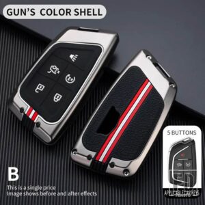 キャデラック CT5 CT4 CT6 XT5 XT6 XT4 LYRIQ エスカレード 2023 2022 2024/5ボタン金属キー FOB ケースカバーキーホルダーアクセサリー - gun-shell