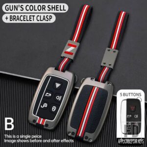 ジャガー ランドローバー EVOQUE ディスカバリー 4 EVOQUE F ペース F タイプ XE XF XJ フリーランダー金属キーカバーケースシェル - B key-gun-chain