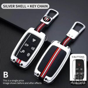 ジャガー ランドローバー EVOQUE ディスカバリー 4 EVOQUE F ペース F タイプ XE XF XJ フリーランダー金属キーカバーケースシェル - B key-silver-ring