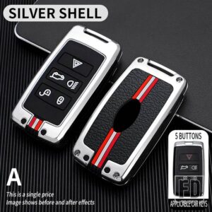 ジャガー ランドローバー EVOQUE ディスカバリー 4 EVOQUE F ペース F タイプ XE XF XJ フリーランダー金属キーカバーケースシェル - A key-silver-shell