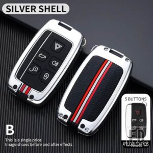 ジャガー ランドローバー EVOQUE ディスカバリー 4 EVOQUE F ペース F タイプ XE XF XJ フリーランダー金属キーカバーケースシェル - B key-silver-shell