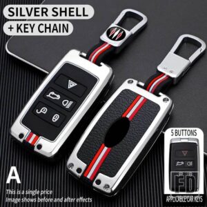 ジャガー ランドローバー EVOQUE ディスカバリー 4 EVOQUE F ペース F タイプ XE XF XJ フリーランダー金属キーカバーケースシェル - A key-silver-ring