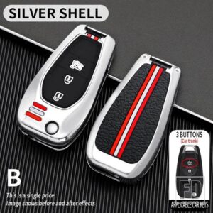 シボレー スパークソニックカマロボルトボルト TRAX マリブクルーズ金属キーカバー FOB ケースシェル KEYCHIAN アクセサリー - 3BT-silver-shell
