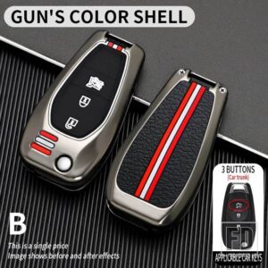 シボレー スパークソニックカマロボルトボルト TRAX マリブクルーズ金属キーカバー FOB ケースシェル KEYCHIAN アクセサリー - 3BT-gun-shell