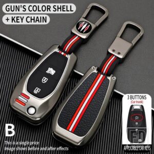 シボレー スパークソニックカマロボルトボルト TRAX マリブクルーズ金属キーカバー FOB ケースシェル KEYCHIAN アクセサリー - 3BT- gun-ring