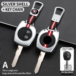 スズキ スイフトイグニスヴィターラリアナシアスバレーノ SX4 グランドシアスプレッソセレリオジムニージームニー金属キーカバー FOB ケースシ - A-Silver-ring