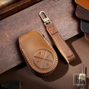 3/4ボタン キーケース FOB カバー KEYCHIAN ニオ ET7 ET5 EC6 ES6 ES8 EP9 2021-24 カーアクセサリー - B Brown