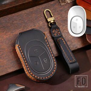 3/4ボタン キーケース FOB カバー KEYCHIAN ニオ ET7 ET5 EC6 ES6 ES8 EP9 2021-24 カーアクセサリー - A Black