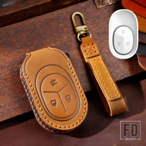 3/4ボタン キーケース FOB カバー KEYCHIAN ニオ ET7 ET5 EC6 ES6 ES8 EP9 2021-24 カーアクセサリー - A Brown