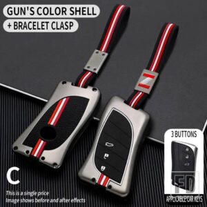 レクサス NX ES UX US RC LX GX は RX 200 250H 350H LS 450H 260H 300H UX200 2023 金属キーカバー FOB ケースシェルアクセサリー - 3BT- gun-chain