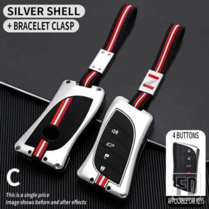 レクサス NX ES UX US RC LX GX は RX 200 250H 350H LS 450H 260H 300H UX200 2023 金属キーカバー FOB ケースシェルアクセサリー - 4BT-silver-chain