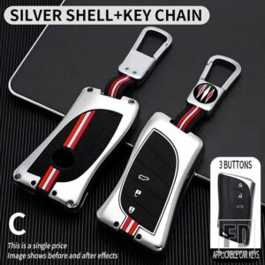 レクサス NX ES UX US RC LX GX は RX 200 250H 350H LS 450H 260H 300H UX200 2023 金属キーカバー FOB ケースシェルアクセサリー - 3BT- silver-ring
