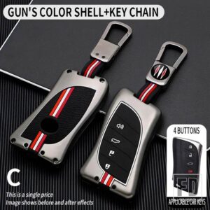 レクサス NX ES UX US RC LX GX は RX 200 250H 350H LS 450H 260H 300H UX200 2023 金属キーカバー FOB ケースシェルアクセサリー - 4BT-gun-ring