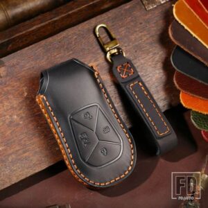 キーフォブ XPENG XIAOPENG P5 P7 G9 G3I 2020 2021 2022 4ボタン 革キーケースカバーシェル 2023 アクセサリー - B Black