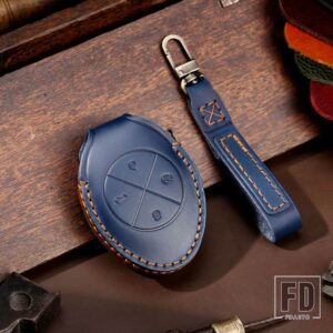 キーフォブ XPENG XIAOPENG P5 P7 G9 G3I 2020 2021 2022 4ボタン 革キーケースカバーシェル 2023 アクセサリー - A Blue