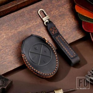 キーフォブ XPENG XIAOPENG P5 P7 G9 G3I 2020 2021 2022 4ボタン 革キーケースカバーシェル 2023 アクセサリー - A Black