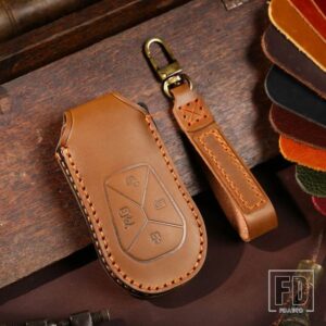 キーフォブ XPENG XIAOPENG P5 P7 G9 G3I 2020 2021 2022 4ボタン 革キーケースカバーシェル 2023 アクセサリー - B Brown