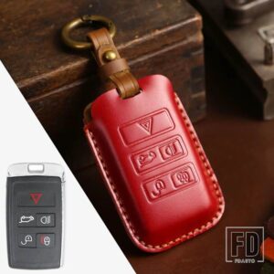 ジャガー レンジローバー ランドローバー 5ボタンキー FOB ケースカバー EVOQUE ディスカバリースポーツ VELAR XE XF E-ペース F-ペース 2021 - Red