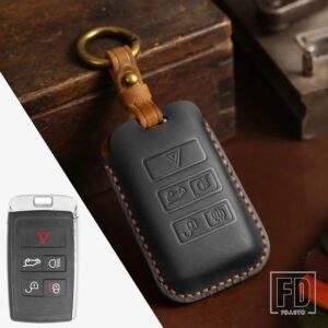 ジャガー レンジローバー ランドローバー 5ボタンキー FOB ケースカバー EVOQUE ディスカバリースポーツ VELAR XE XF E-ペース F-ペース 2021 - Black