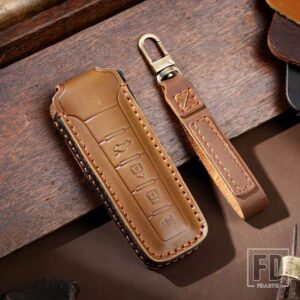 革キーケース FOB カバー WEY コーヒー 01 タンク TANK300 タンク 300 500 キーホルダーアクセサリー - Brown
