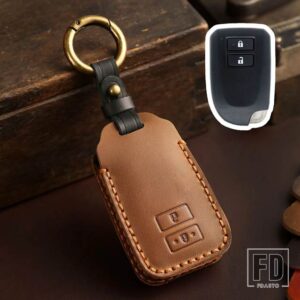 トヨタ 2 3ボタン革キーケースカバー YARISL ヤリス L VIOS PREVIA PRADO アクセサリー - 2 bottons-brown