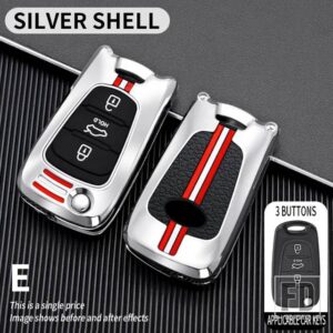 金属製のキーカバーフォブケースシェル - 3BT-silver-shell