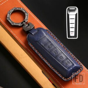 4ボタン 革キー FOB ケースカバー 2023 2024 WEY MOCHA コーヒー 01 タンク 300 TANK300 COFFEE01 COFFEE1 キーホルダーアクセサリー - B Blue