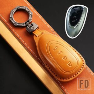 4ボタン 革キー FOB ケースカバー 2023 2024 WEY MOCHA コーヒー 01 タンク 300 TANK300 COFFEE01 COFFEE1 キーホルダーアクセサリー - A Brown