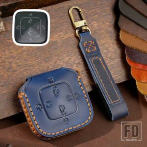 キーフォブ 2023 2022 ZEEKR 001 009 カーアクセサリー 2024 4 8 ボタン革キーケースカバーキーホルダー - key B- blue