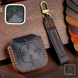 キーフォブ 2023 2022 ZEEKR 001 009 カーアクセサリー 2024 4 8 ボタン革キーケースカバーキーホルダー - key B-black