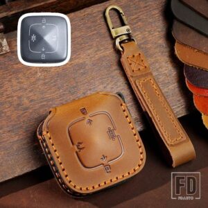 キーフォブ 2023 2022 ZEEKR 001 009 カーアクセサリー 2024 4 8 ボタン革キーケースカバーキーホルダー - key A -Brown