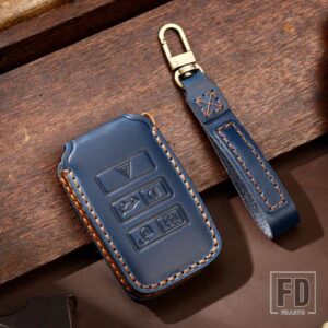 ジャガー ランドローバー レザーキーケースカバーレンジローバースポーツ EVOQUE VELAR DISCOVERY F ペース F タイプ XE XF XJ アクセサリー - B Blue