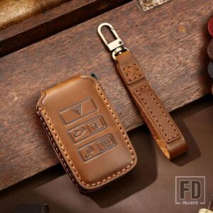 ジャガー ランドローバー レザーキーケースカバーレンジローバースポーツ EVOQUE VELAR DISCOVERY F ペース F タイプ XE XF XJ アクセサリー - B Brown