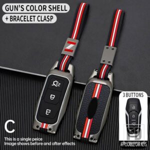 フォード フュージョンフィエスタモンデオ ECOSPORT クーガエスコートエベレストレンジャー F-150 F150 アクセサリー金属キーカバー FOB ケース - C-gun-chain