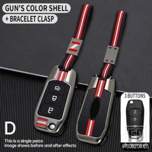 フォード フュージョンフィエスタモンデオ ECOSPORT クーガエスコートエベレストレンジャー F-150 F150 アクセサリー金属キーカバー FOB ケース - D3-gun-chain