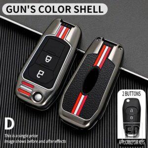 フォード フュージョンフィエスタモンデオ ECOSPORT クーガエスコートエベレストレンジャー F-150 F150 アクセサリー金属キーカバー FOB ケース - D2-gun-shell