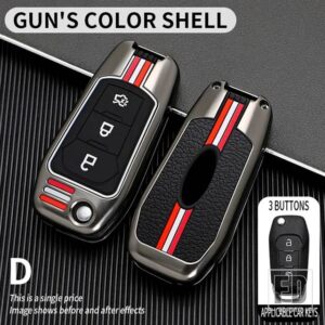 フォード フュージョンフィエスタモンデオ ECOSPORT クーガエスコートエベレストレンジャー F-150 F150 アクセサリー金属キーカバー FOB ケース - D3-gun-shell